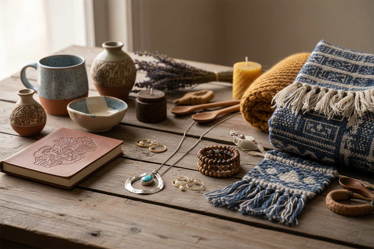 Close-up of Handmade Artisan Products