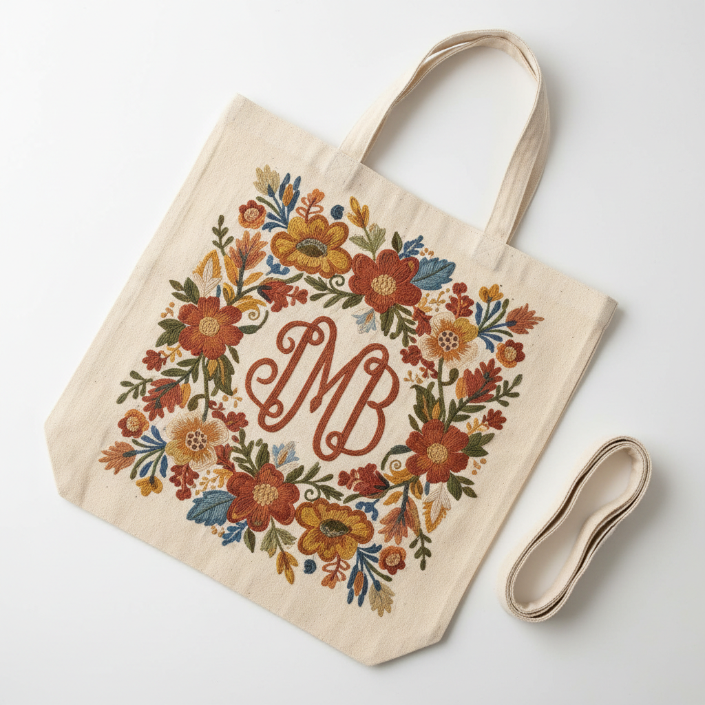 Custom Embroidered Tote Bag