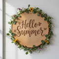 Hello Summer Wood Slice Sign