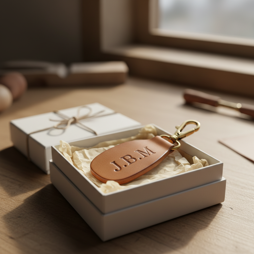 Leather Keychain - Gift Box