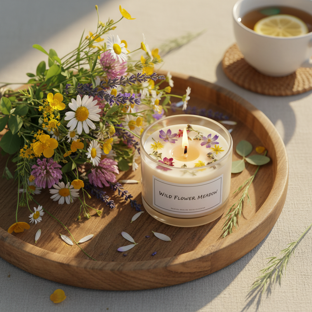 Mini Wildflower Meadow Candle - Lifestyle