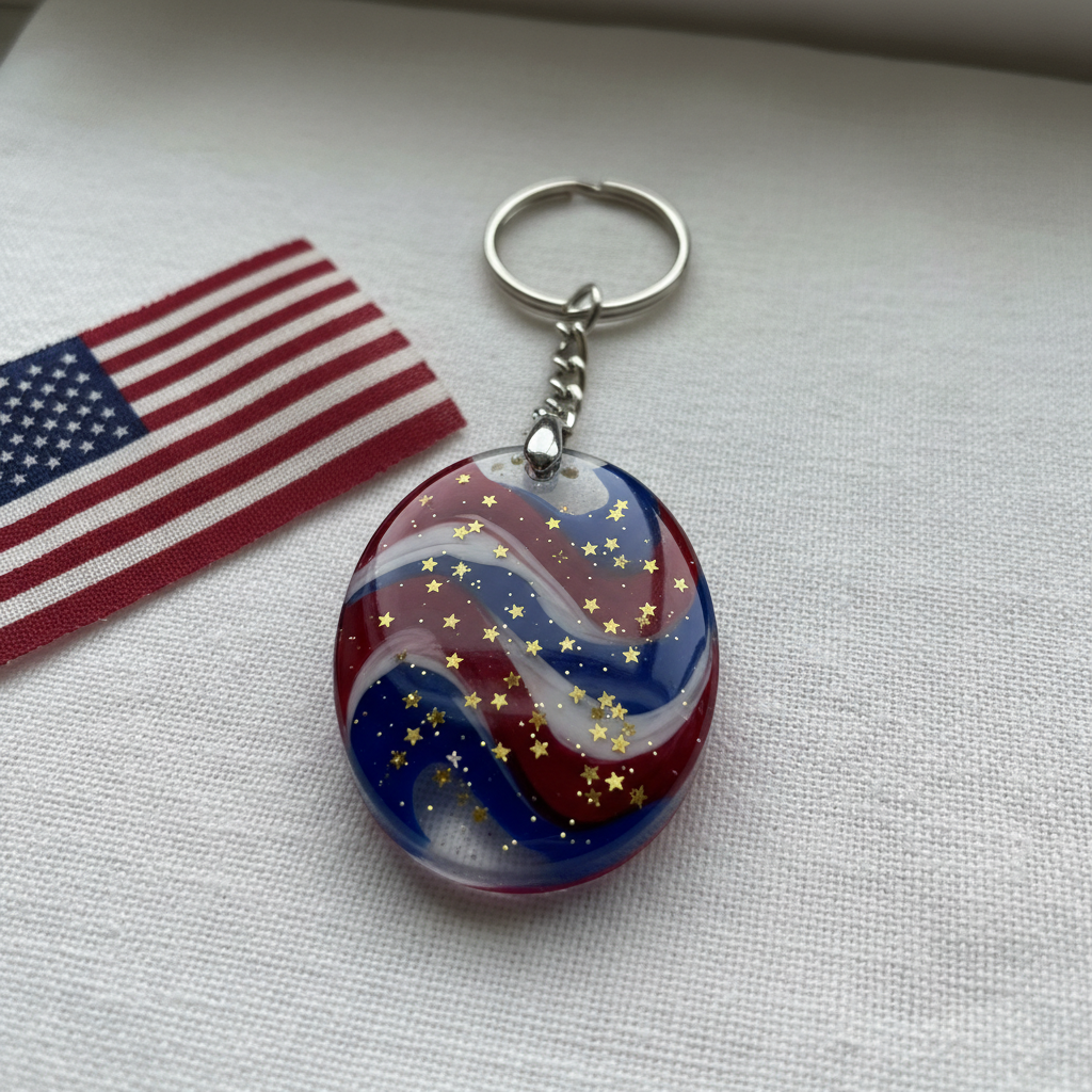 Patriotic Resin Keychain