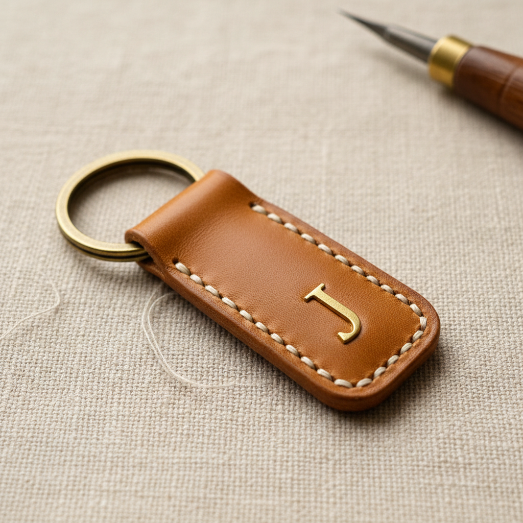 Personalized Leather Keychain