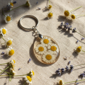 Pressed Wildflower Resin Keychain