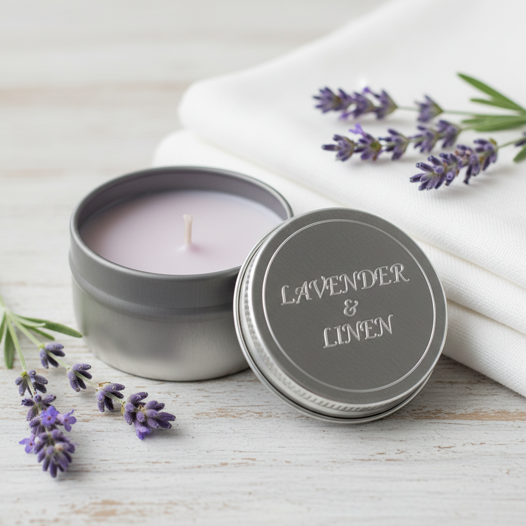 Sample Fresh Linen & Lavender Candle - Detail
