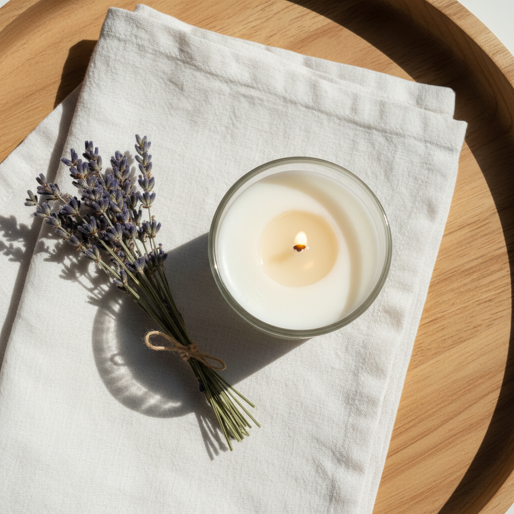 Sample Fresh Linen & Lavender Candle - Lifestyle