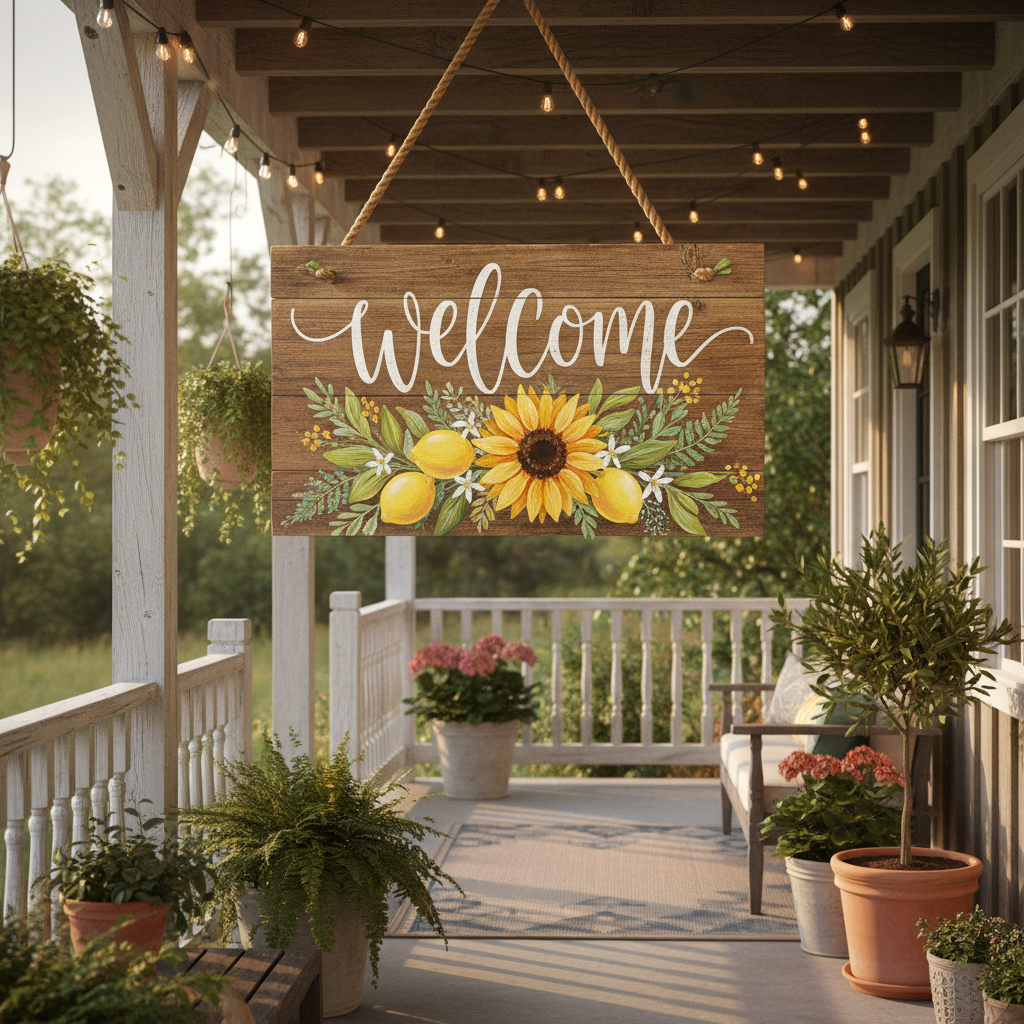 Summer Porch Welcome Sign