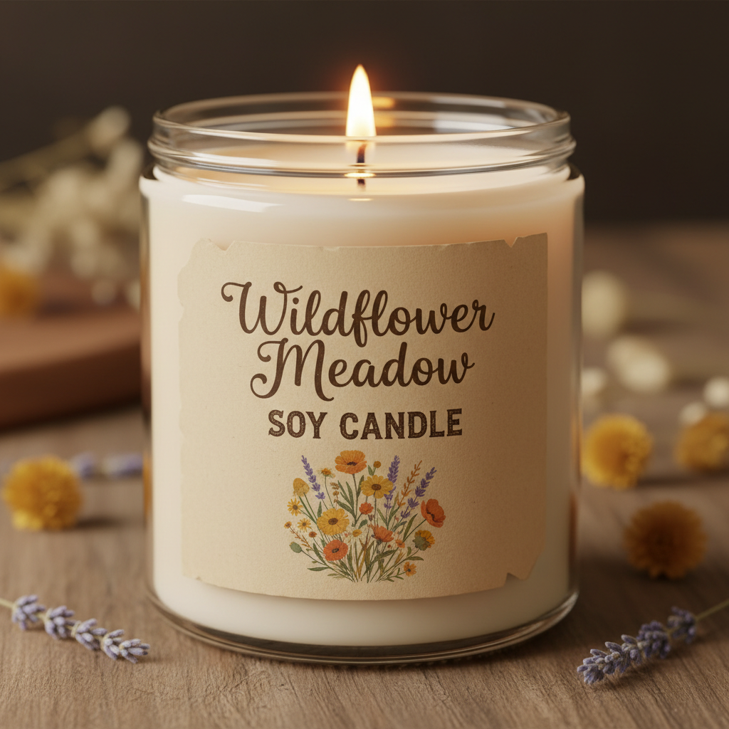Wildflower Meadow Soy Candle - Label