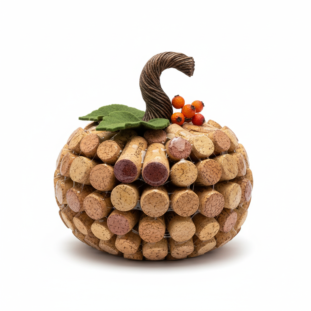 Handmade wine cork pumpkin